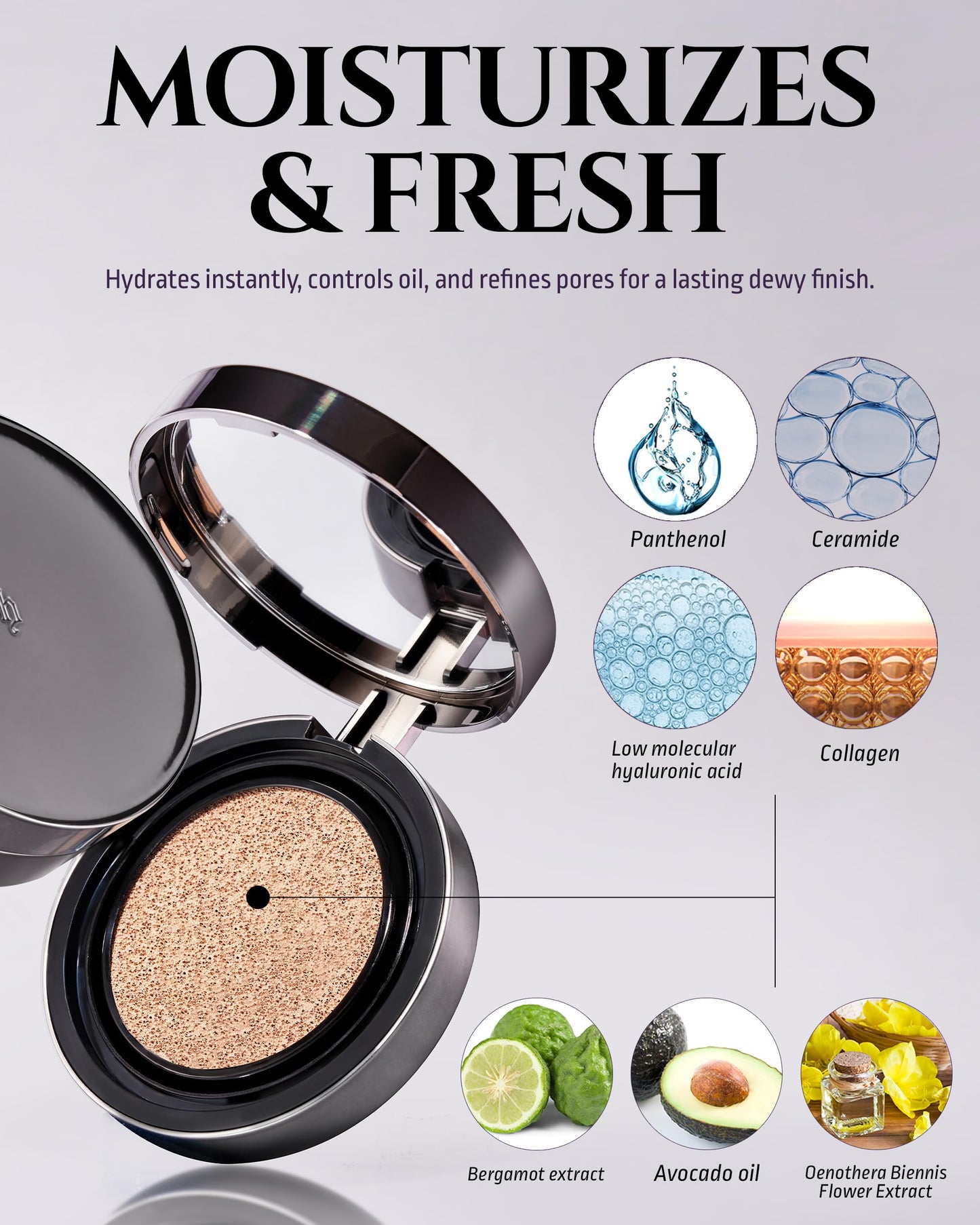HEVVYMAKEUP H Cushion Semi Matte No.23 Medium Begie - Korean Makeup All Day Flawless Coverage Foundation for Neutral Dry Skin - Poreless Airy Weightless Coverage, 0.35oz.