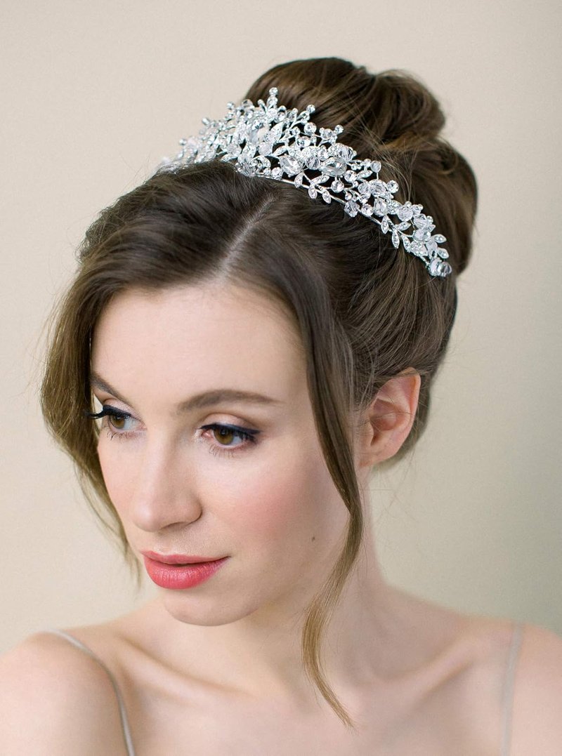 Jeweled Wedding Tiara - Metal Princess Crown for Brides | Perfect for Quinceanera, Pageant & Prom