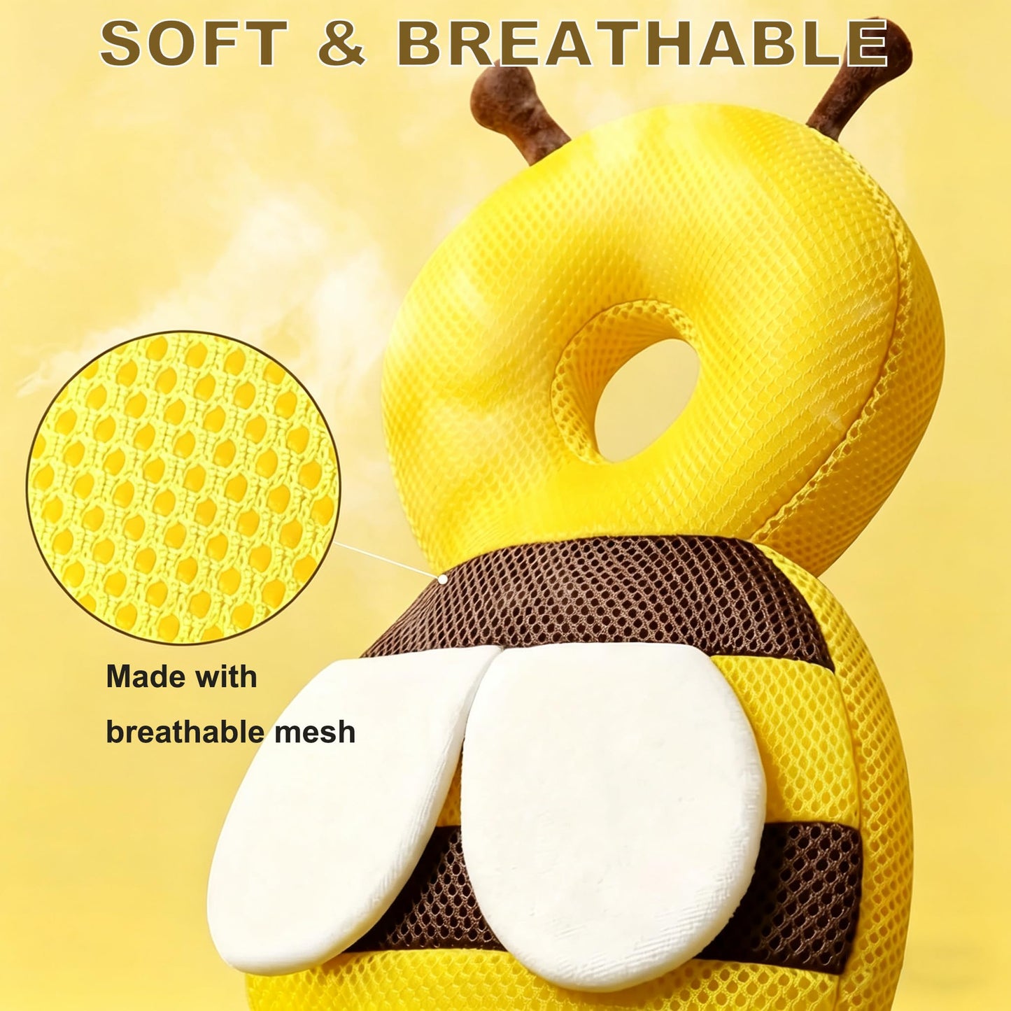MINOCHI Baby Head Protector Backpack Soft Breathable Safety Cushion for Walking and Crawling, Unisex Toddler