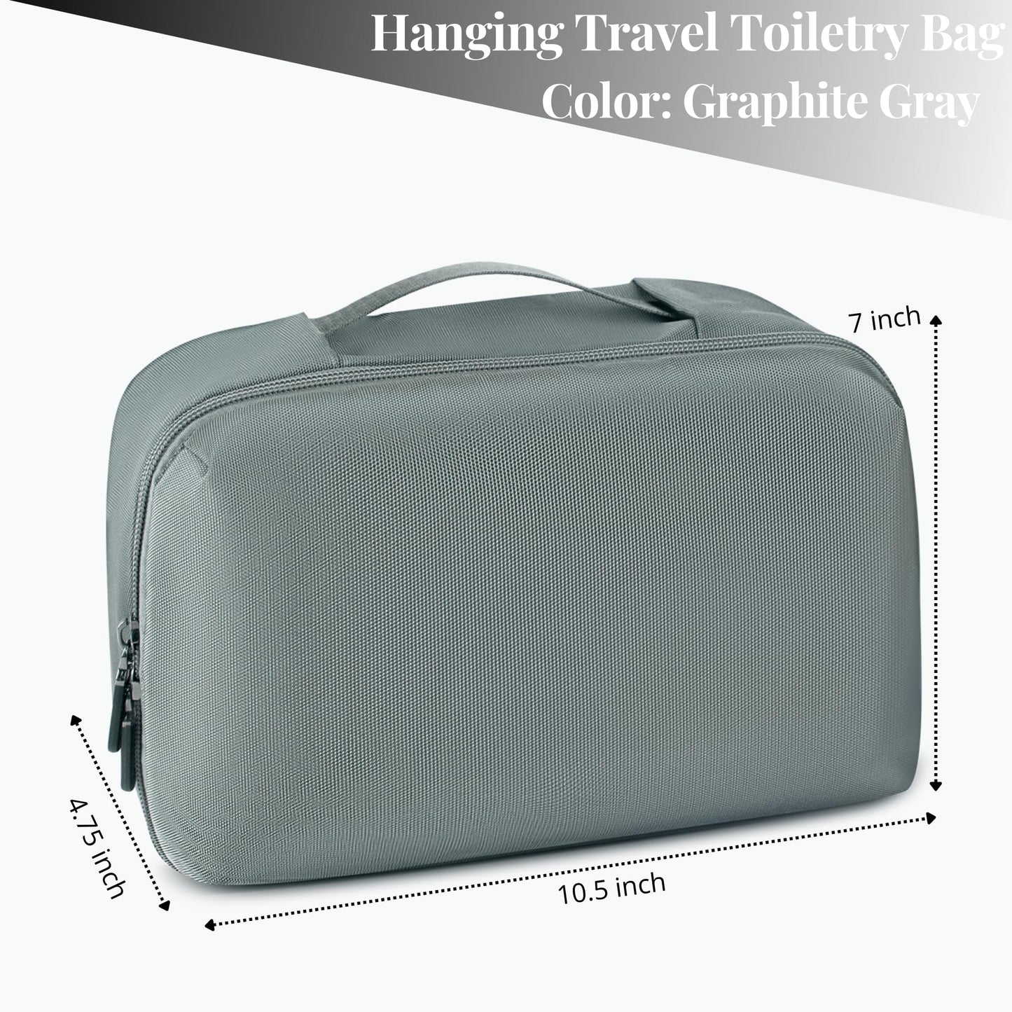 Cumbanho Hanging Toiletry Bag for Men, Toiletries Travel Kit with 360° Swivel Hook, Water-Resistant Nylon Dopp Kit,Shaving Bag with Clear Pockets Used for Trip,Daily or Gift,Graphite Gray