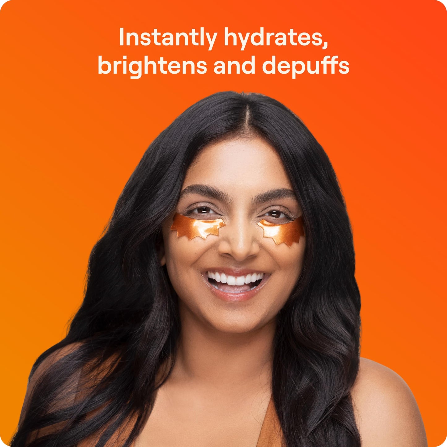 Live Tinted Rays Copper Peptide Eye Masks - Cooling, Brightening, and Nourishing Under Eye Patches, Reduces Fine Lines, Depuffs, & Hydrates with Copper Peptides, Banana Extract, and Bakuchiol - 1 Pair