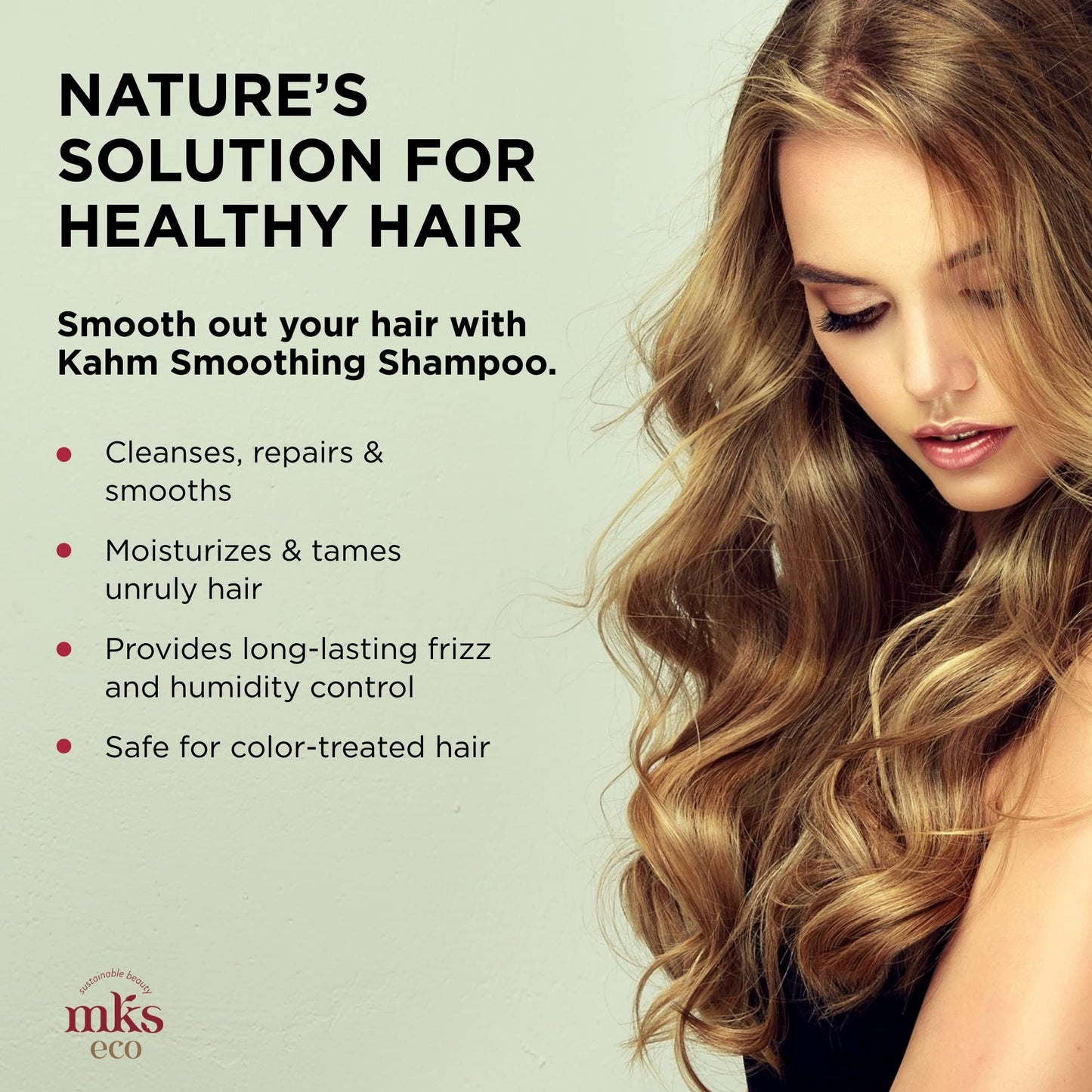 MKS eco Kahm Smoothing Shampoo, Original Scent - 25 fl oz - Cleanse, Moisturize & Repair Hair - With Moroccan Argan Oil, Hemp Seed Oil & Vegetable Keratin Protein - Vegan, Cruelty Free