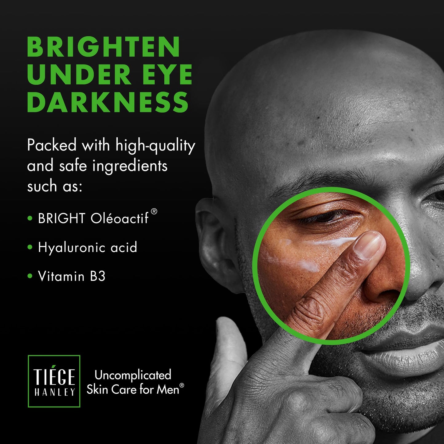 Tiege Hanley Mens Under Eye Cream for Dark Circles, EYES (2-Pack) - Eye Cream for Puffiness & Bags Under Eyes - Firming Anti-Aging Eye Wrinkle & Fine Lines Cream - Tightening Eye Bags Treatment