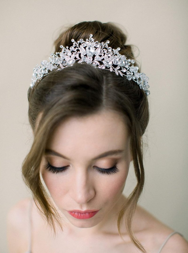 Jeweled Wedding Tiara - Metal Princess Crown for Brides | Perfect for Quinceanera, Pageant & Prom