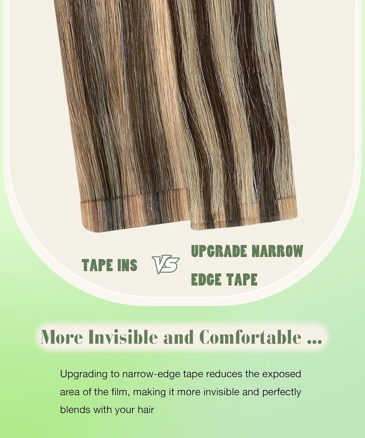 Tape In Hair Extensions - 14 Inch Human Hair #4P27 Chocolate Brown & Caramel Blonde Highlights | 20pcs, 50g