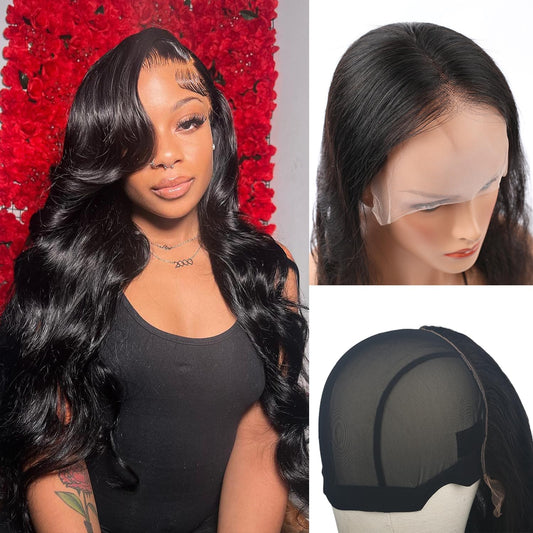 EINbeauty Pre-sewn 9x6 HD Lace Closure with Glueless Cap – Body Wave Human Hair Closure with Baby Hair, Bleach & Dye Friendly, Beginner Friendly 10 Inch Natural Black