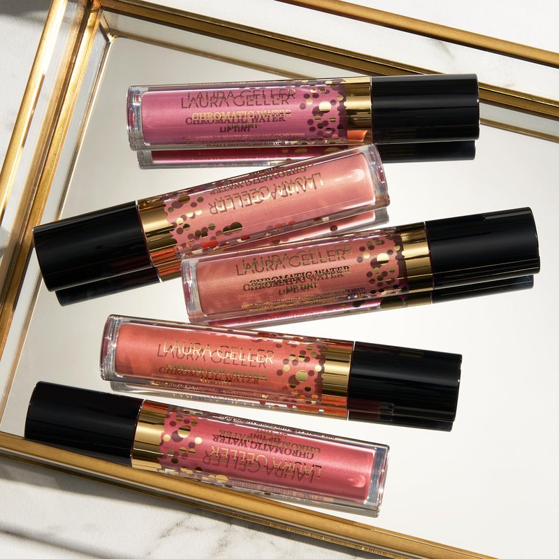 LAURA GELLER NEW YORK Chromatic Water Lip Tint, Holographic Lip Color, Water-Based Formula to Hydrate Dry Lips, Tea Rose