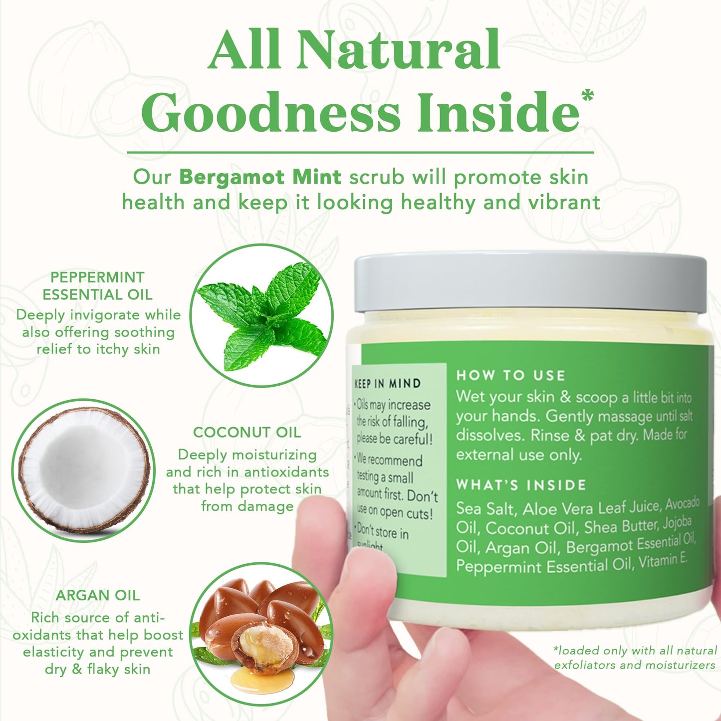Bare Botanics Aloe Vera Mist + Bergamot Mint Body Salt Scrub
