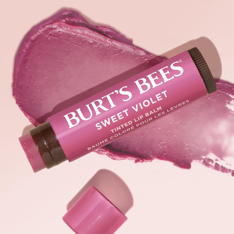 Burt's Bees 100% Natural Tinted Lip Balm, Sweet Violet, 0.15 Oz, Pack of 2