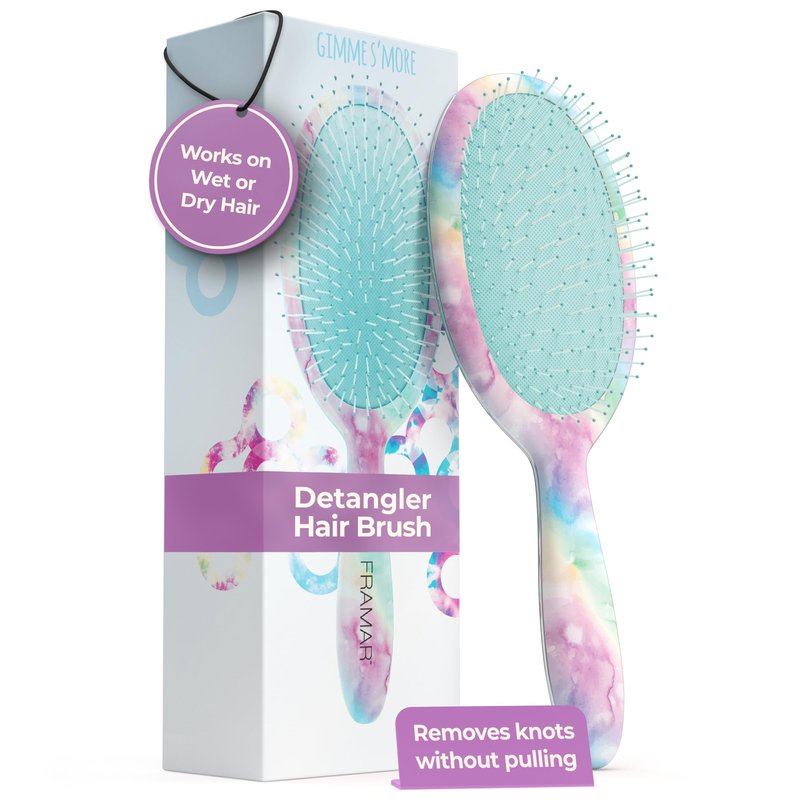 FRAMAR Purple Hair Brush Detangler, Detangling Hairbrush For Women, Wet Hair Brush For Girls, Hair Detangler Brush, Wet Hairbrush, Hairbrushes, Reduces Frizz – Tie Dye