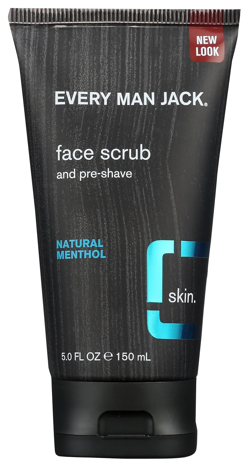 Every Man Jack Face Scrub - Pre-Shave Mint Exfoliating Cleanser | 5 Ounce