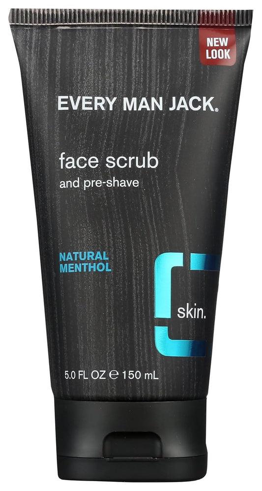 Every Man Jack Face Scrub - Pre-Shave Mint Exfoliating Cleanser | 5 Ounce
