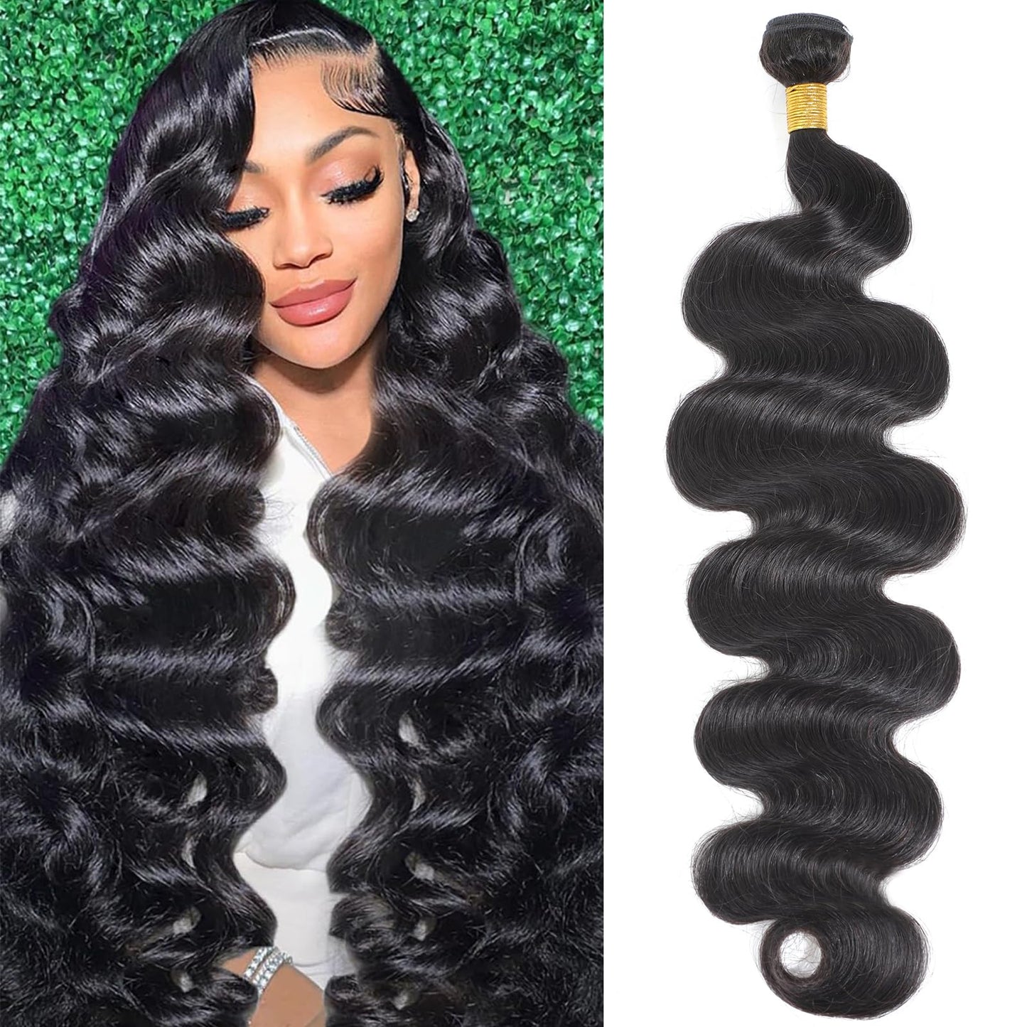 Chikamlty 12A Brazilian Human Hair Bundles Body Wave 22 inch Single Bundle Virgin Hair Bundle Body Wave Bundles Human Hair 100G Natural Black Hair Extensions