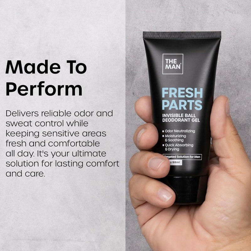 Invisible Ball Deodorant Gel for Men - Odor Control & Intimate Hygiene | Quick-Drying, Non-Sticky Formula (3 fl. oz)