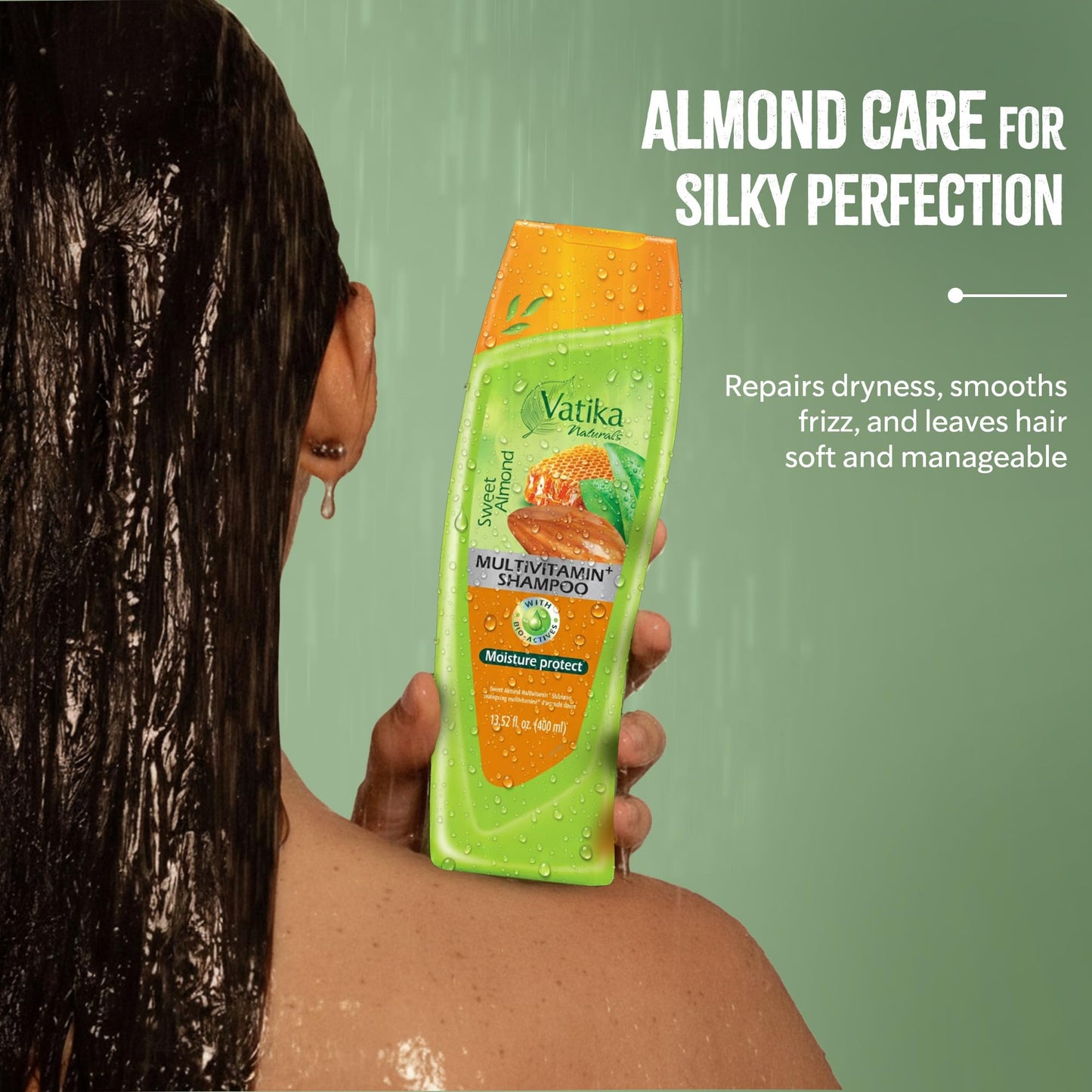 Vatika Naturals Sweet Almond Shampoo & Conditioner – Deep Nourishment for Dry, Frizzy Hair | Moisturizing Almond Hair Care for Soft, Smooth & Healthy-Looking Strands Every Day