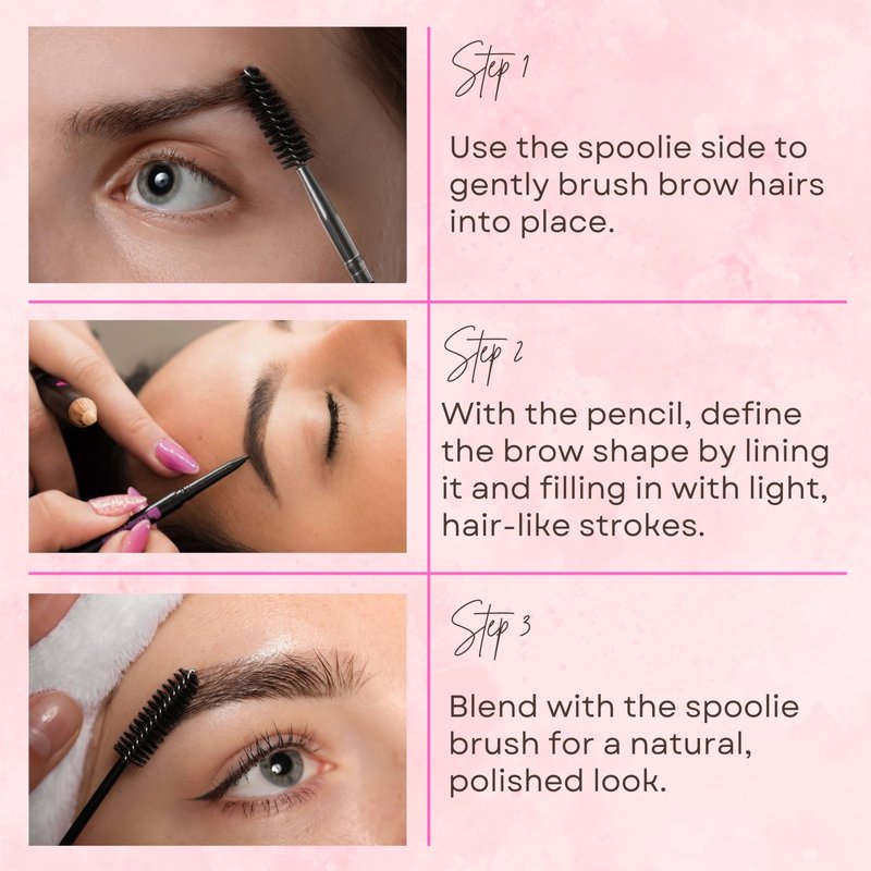 Kelley Baker Brow Defining Pencil, Micro-Thin Tip for Precise Hair-Like Strokes and Shaped Brows, Smudge-Resistant Long-Lasting Formula, Built-In Spoolie for Natural Soft Defined Brows, (Blonde)