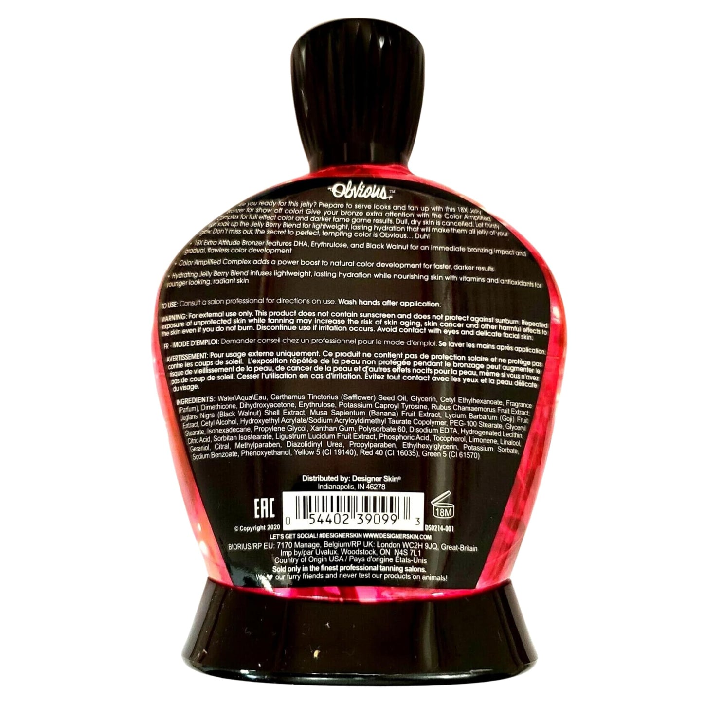 Australian Gold Designer Skin Obvious 18X Bronzer Tanning Bed Lotion 13.5 ounces