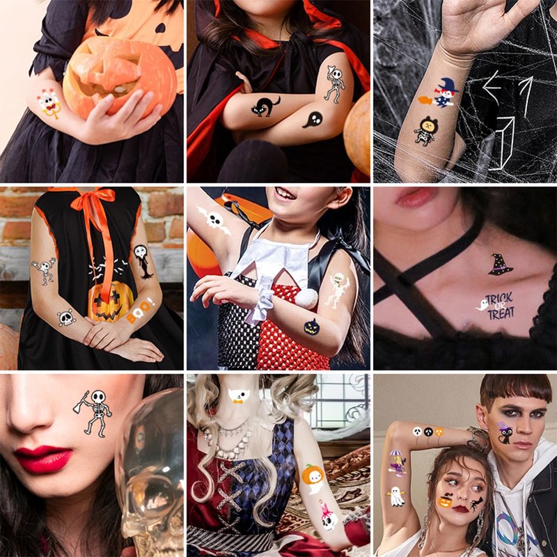 ZHAKKE Halloween Temporary Tattoos for Kids 20 Pack Glow in the Dark Party Tattoos Birthday Party Decorations Assorted Goodies Tattoos Goody Bag Supplies