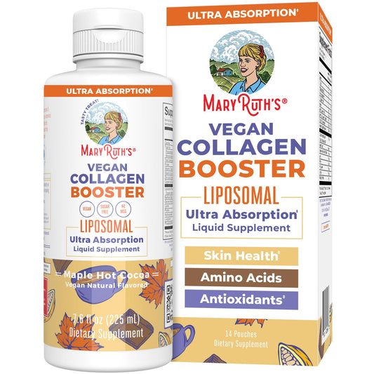 MaryRuth's Vegan Collagen Booster Liposomal | Sugar Free | Liquid Collagen Booster with Vitamin C | 250mg Amino Acids | Skin Care & Joint Support Supplement | Vegan | Non-GMO | Gluten Free | 7.6 Fl Oz