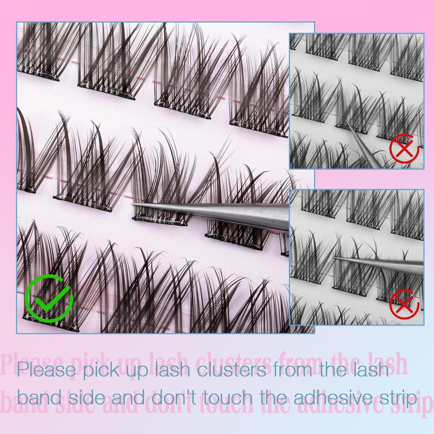 Self Adhesive Eyelashes Natural Self Adhesive Lash Clusters Pre glued Eyelash Clusters zanlufly No Glue Needed Lashes Wispy C-curly Cluster Eyelash extensions 10-16MM Individual Lashes