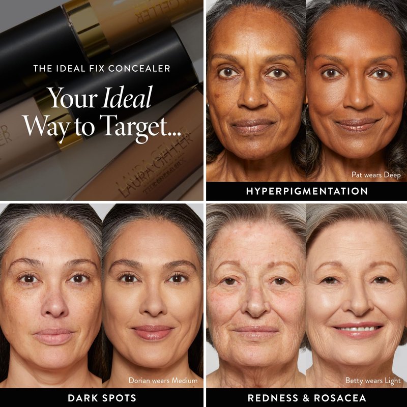 LAURA GELLER NEW YORK The Under Cover Kit: Ideal Fix Concealer + Precision Angled Concealer Brush (04 Medium)