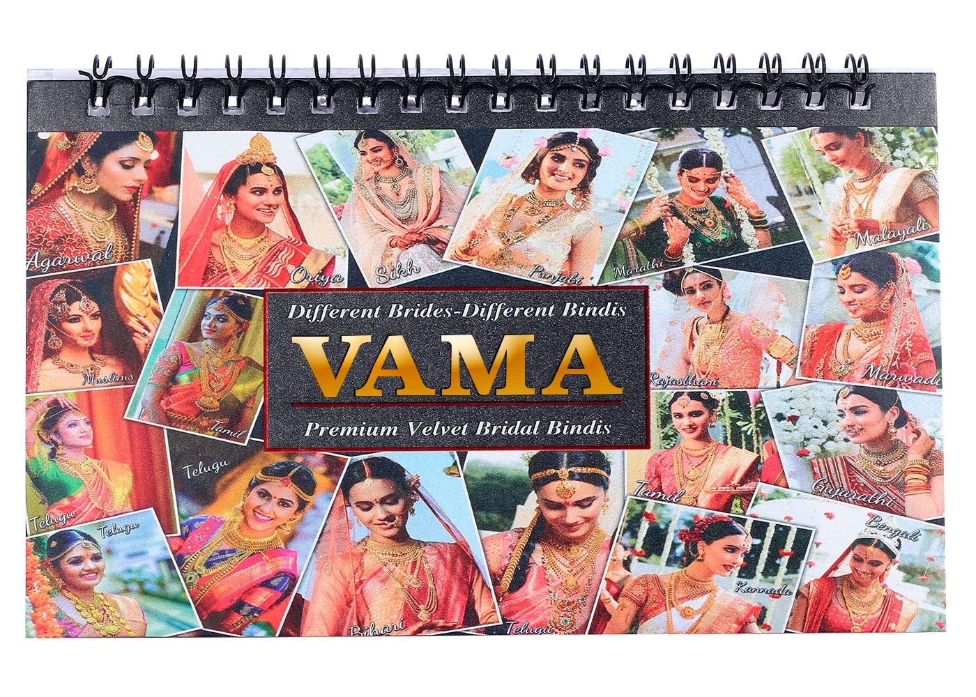 VAMA Premium Velvet Multicolor Forehead Stickers Bindiya Bindis Bollywood Bindi Booklet for Women (Pack of 948 - Bindi Book)