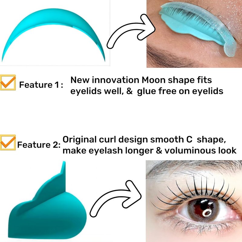 Lash Lift Shields C Curl - Flexible Eyelash Perm Rods for Natural Curl | 5 Sizes Available, Pink