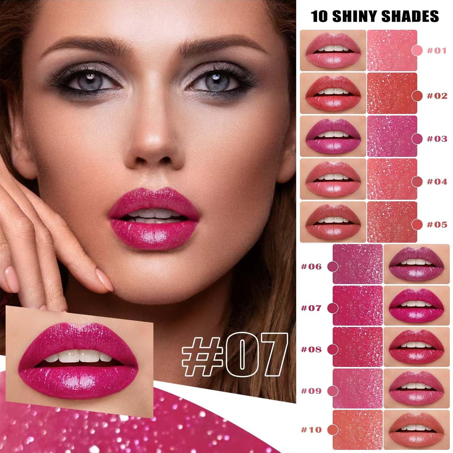 Metiplou Purple Lipstick For Women Matte Nude Glitter Highly Pigmented Moisturizing Lip stick Hypoallergenic Waterproof Long Lasting Lipsticks Quick Makeup Lightweight Portable # 03