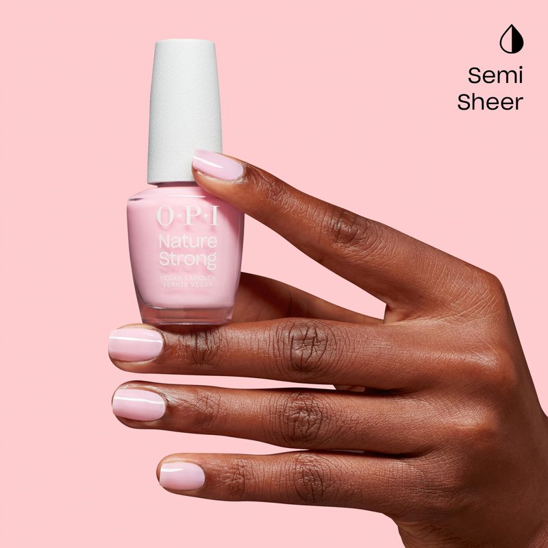 OPI Nature Strong Blossom Into Awesome | Semi-Sheer Soft Warm Pink Crème Natural Origin Nail Polish LE | Plant Based, Vegan, Cruelty Free