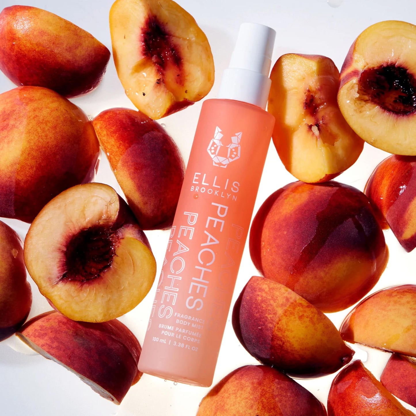 Ellis Brooklyn PEACHES Fragrance Mist - Fruity Floral Perfume Mist For Women with Sweet Peach, Rosebud, & Sandalwood, Vegan Perfume, Made In The USA, 50ml 1.7 Fl Oz