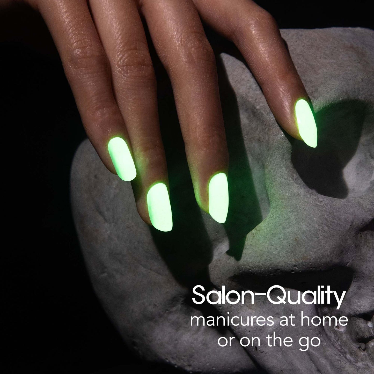 Color Street Glow Getter Nail Strips - Glow-in-the-Dark Nail Polish with Crème Finish, Fun Nighttime Manicure, 16 Double-Ended Real Nail Polish Strips