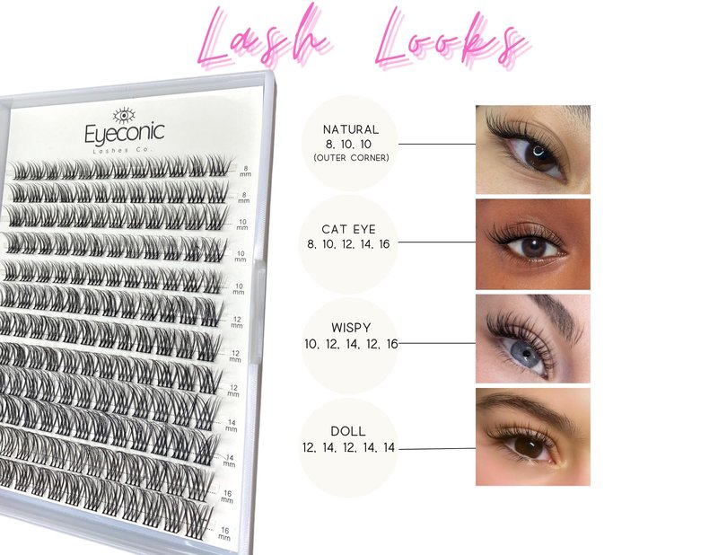 Eyeconic Lashes Co. Eyelash Extension Kit DIY (Natural), Black