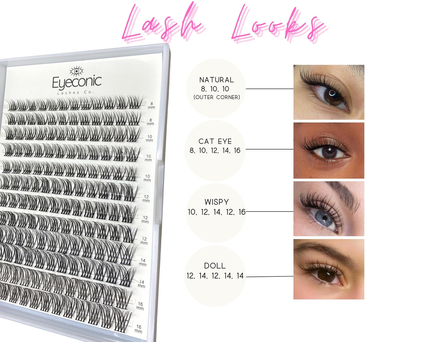 Eyeconic Lashes Co. Eyelash Extension Kit DIY (Natural), Black