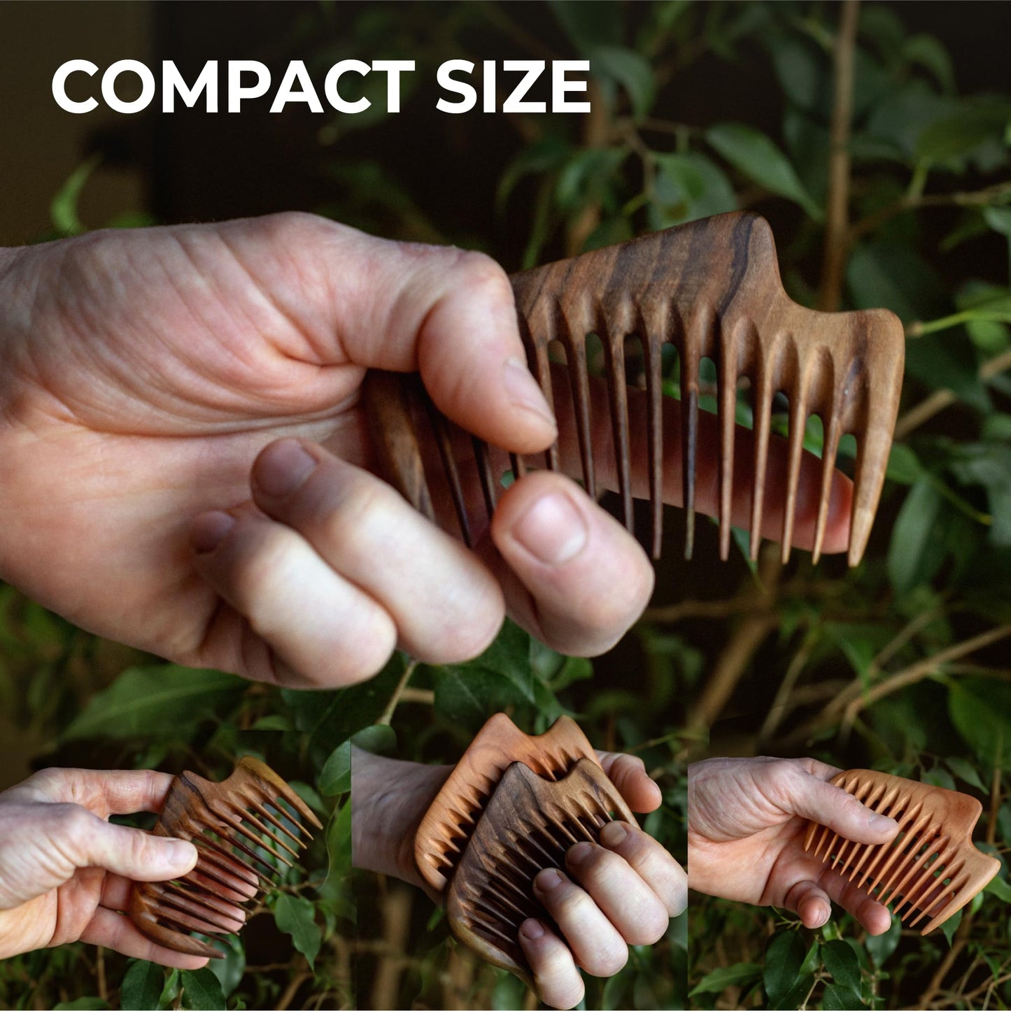Handmade Wooden Hair Comb - Natural Wood Hair Care, Scalp Massager, Eco-Friendly Perfect for use with Balms and Oils New Wave (Walnut Wave)