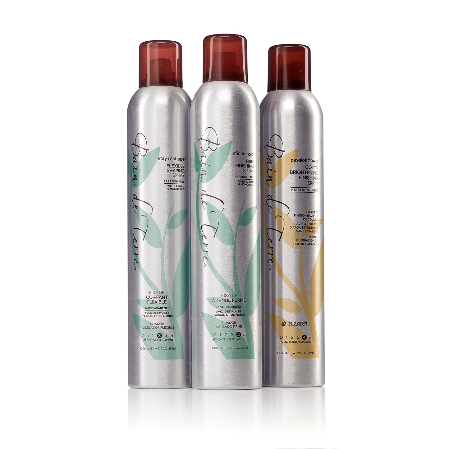Bain de Terre Infinite Hold Firm Finishing Hair Spray Hairspray | Argan & Monoi Oils | Paraben Free | 9 Fl Oz (Pack of 2)