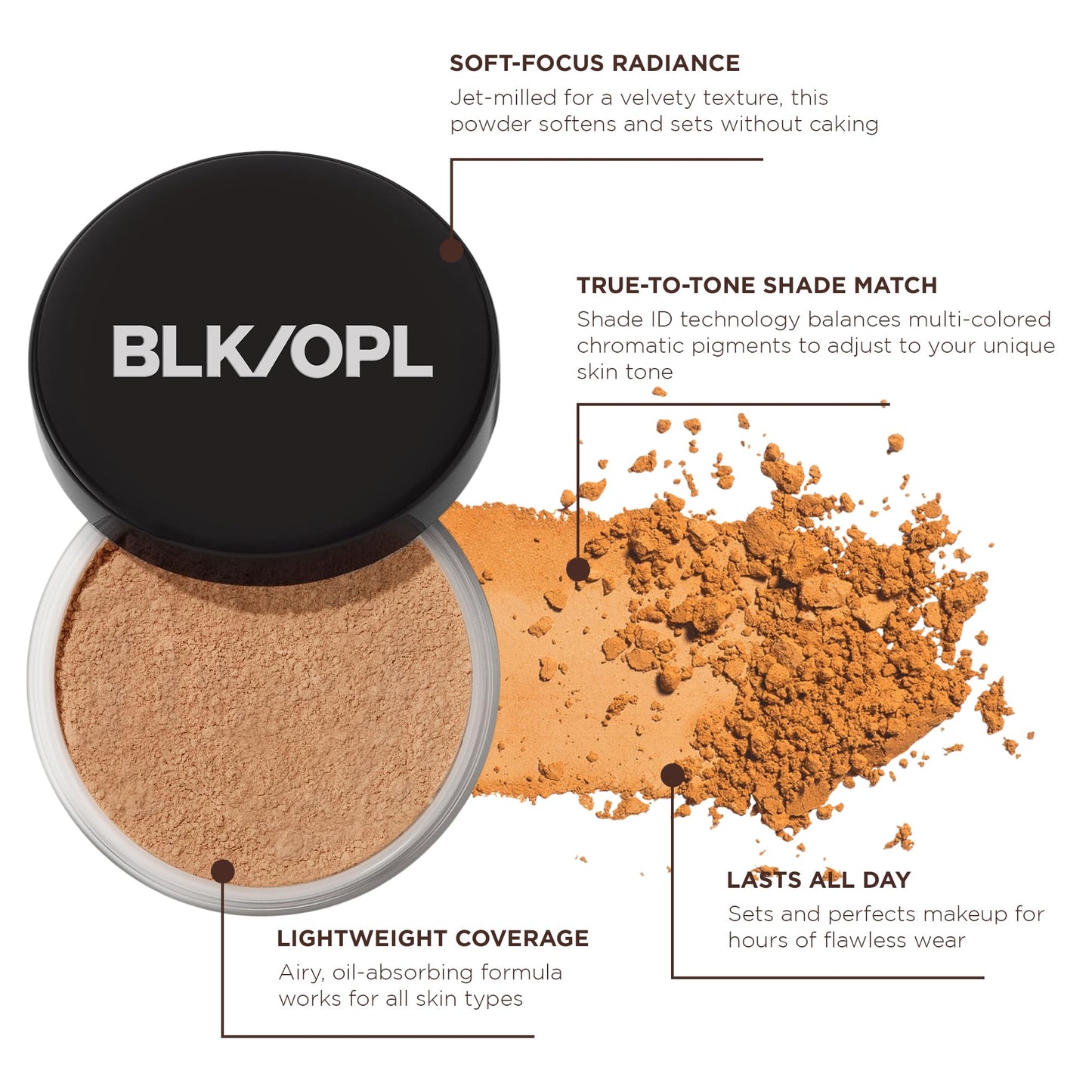 Black Opal Deluxe Finishing Powder, Medium, 1 Oz