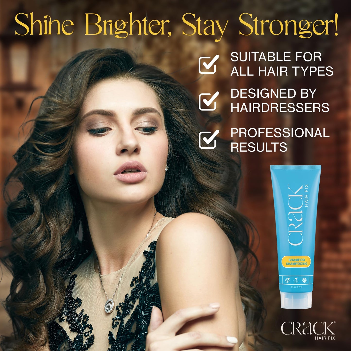 Crack HAIR FIX Shampoo with Twist Bottle | Moisturizing & Strengthening Sulfate-Free Formula | Protects Against Dryness, Reduces Breakage & Restores Shine | 8.5 Oz / 241 G