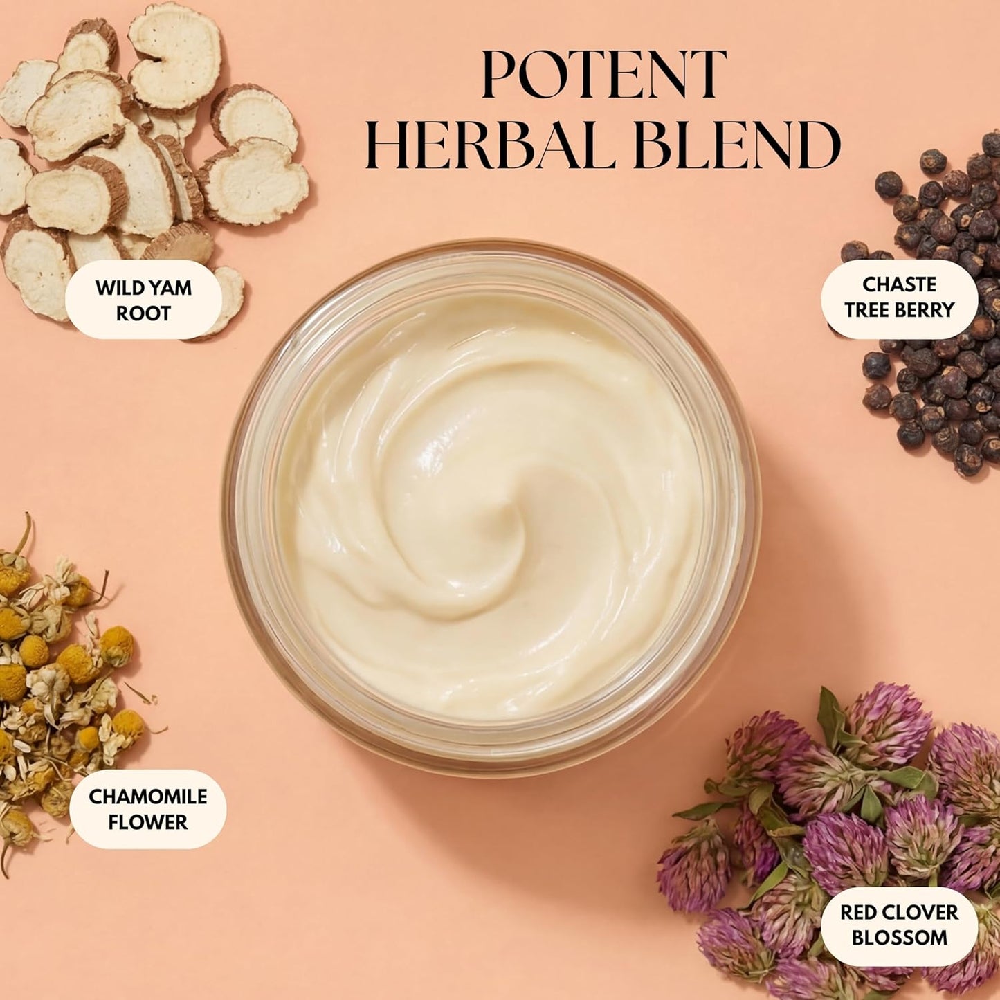 Wild Yam Cream for Menopause & PMS Support - Organic Herb-Infused, 4 oz | Unscented with Chaste Tree Berry & Red Clover