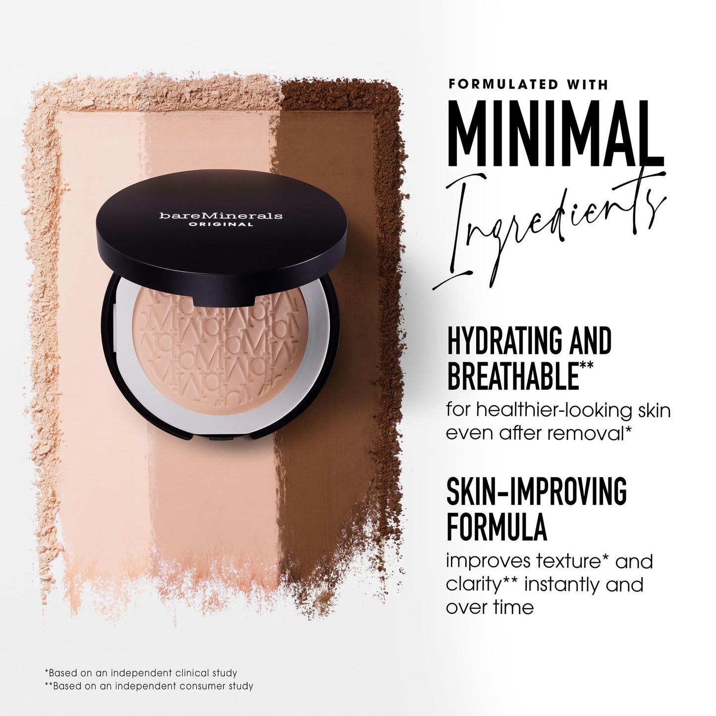 bareMinerals Original Pressed Powder Foundation Mineral SPF 15 – Talc-Free, Natural Matte Finish, Buildable Coverage, Vegan, Clean Beauty