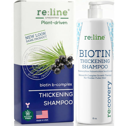 Paisle Botanics Biotin Thickening Shampoo – Natural Volumizing Formula for Fine or Thinning Hair and Fuller Looking Volume – Sulfate & Paraben Free, Color Safe for Women and Men – 8 fl oz