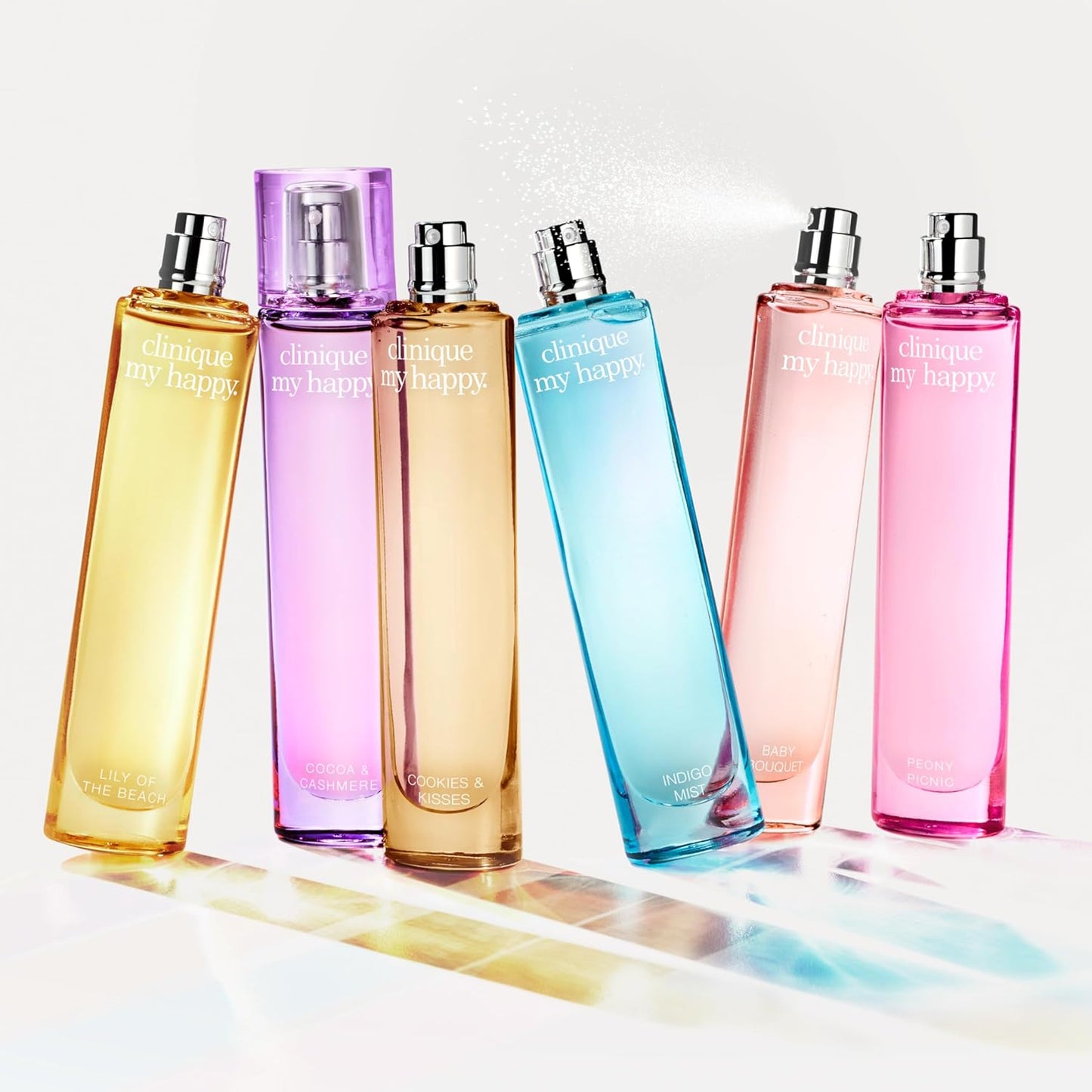 Clinique My Happy Fragrance Spray - Cocoa & Cashmere, Baby Bouquet, Indigo Mist | Women's Perfume Collection