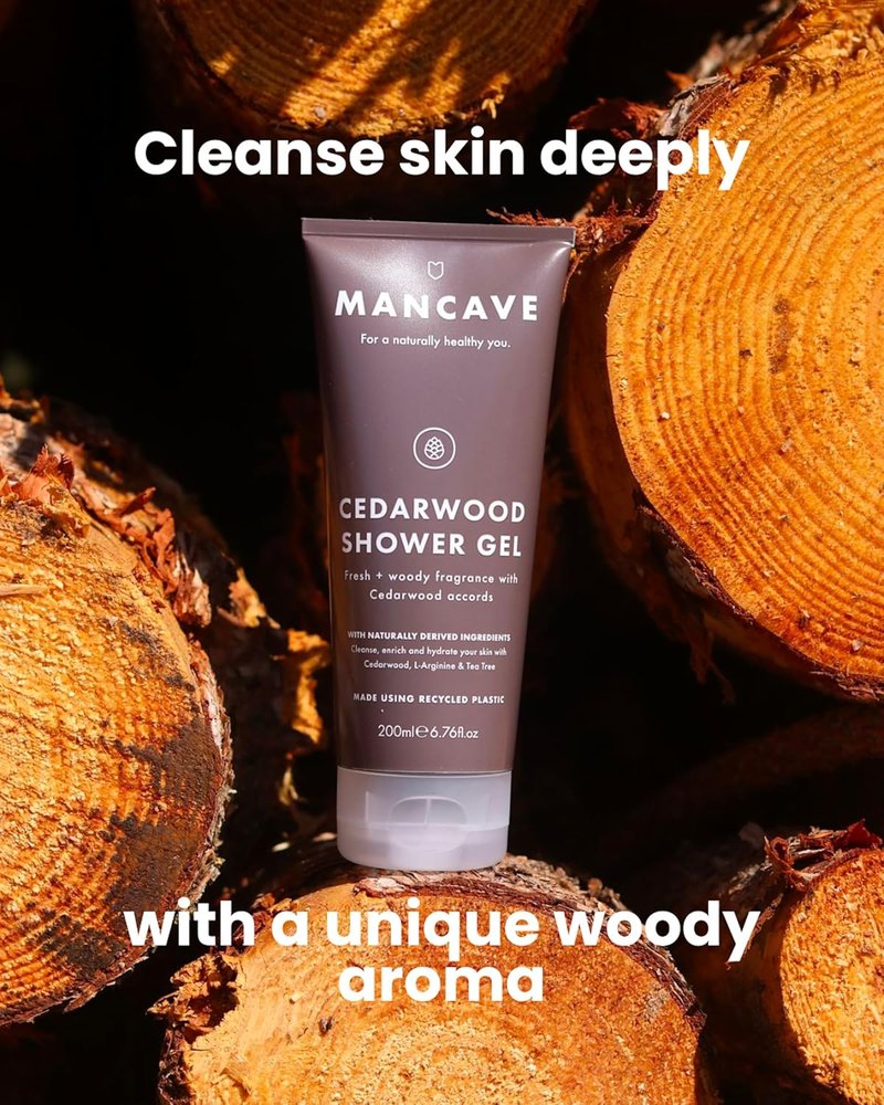 Cedarwood Shower Gel - Natural ManCave Formula for Refreshing Cleanliness | 200ml