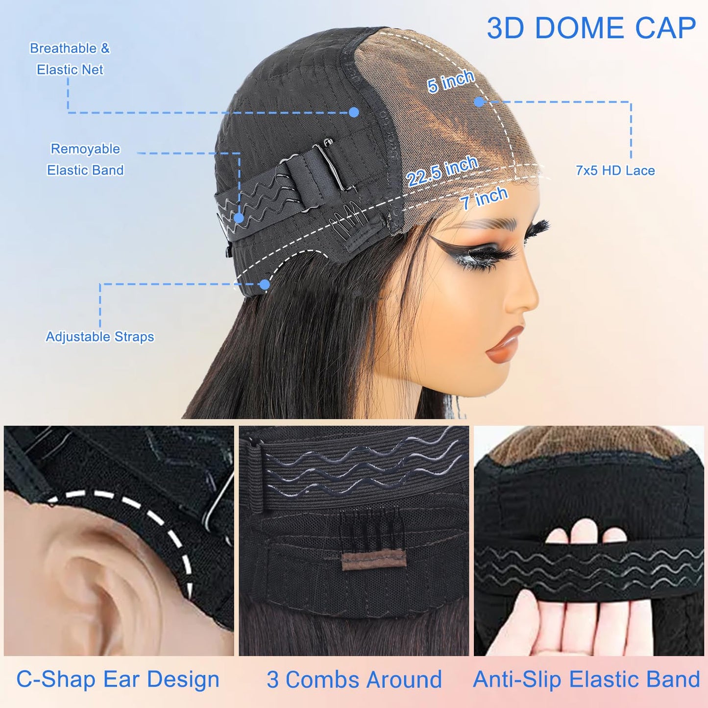 XZZ Wear and Go Glueless Bob Wig Human Hair Pre Plucked Pre Cut 200% Density Black Bob Human Hair Wig 12 Inch 9x6 HD Closure Lace Front Glueless Wigs Human Hair Short Straight Bob Wigs for Women