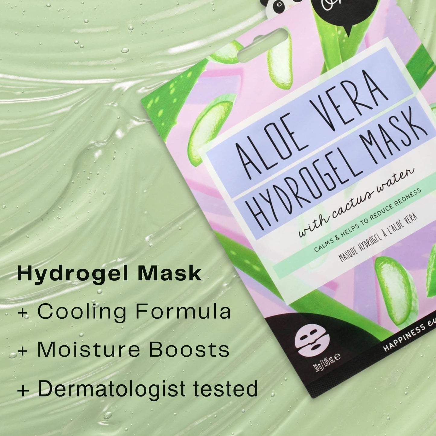 Oh K! Hydrogel Mask - Aloe Vera - Moisturizing Face Mask Sheet - Hydrating Face Sheets - Rich in Aloe Vera and Cactus Water - Korean Skincare - 1 Pc (Pack of 3)