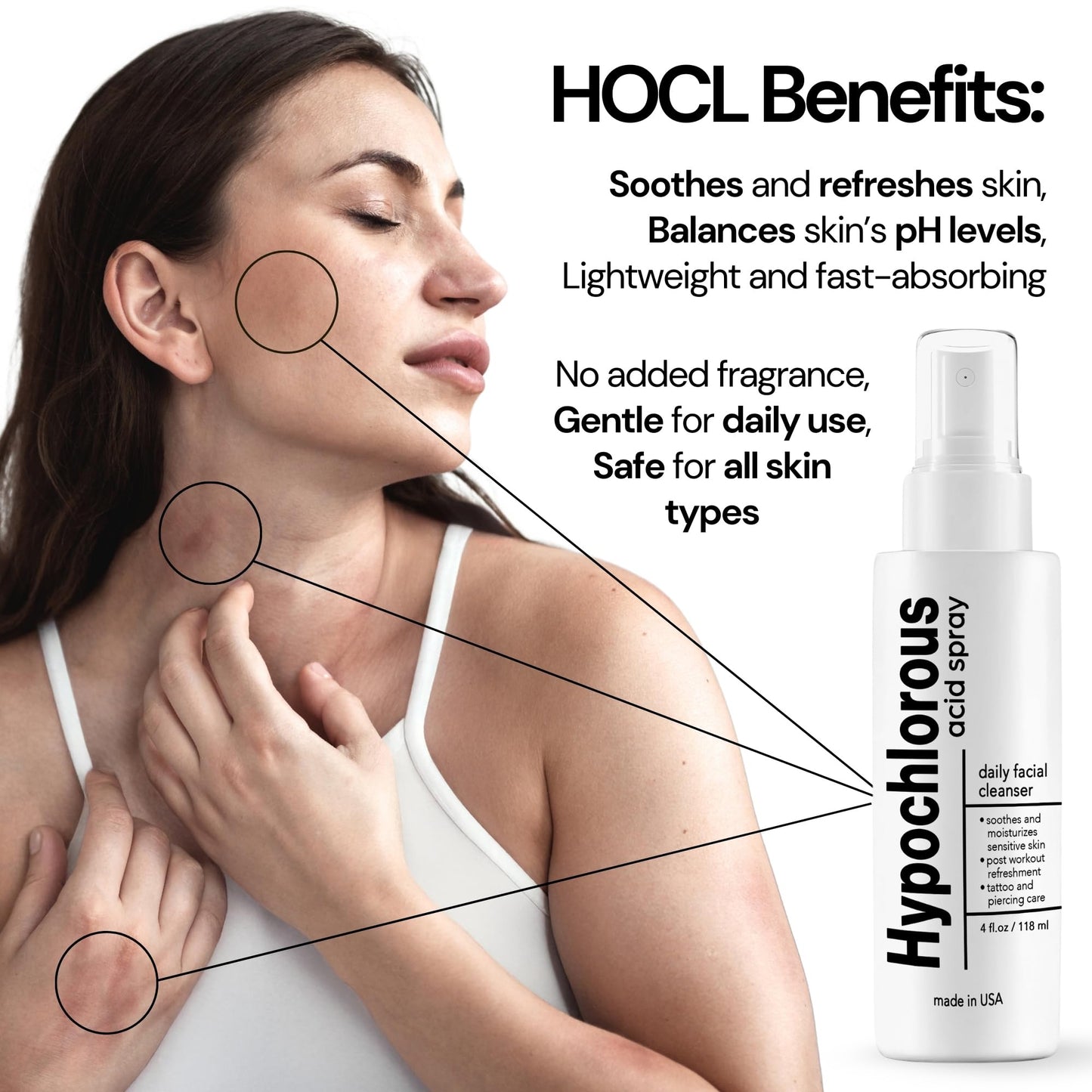 BodyJ4You Hypochlorous Acid Spray for Face Cleaner - HOCL Facial Toner Acne Sensitive Skin - Molecule Spray Topical Skin Redness Relief Breakouts - Piercing Aftercare HOCL Mist - Pack of 3