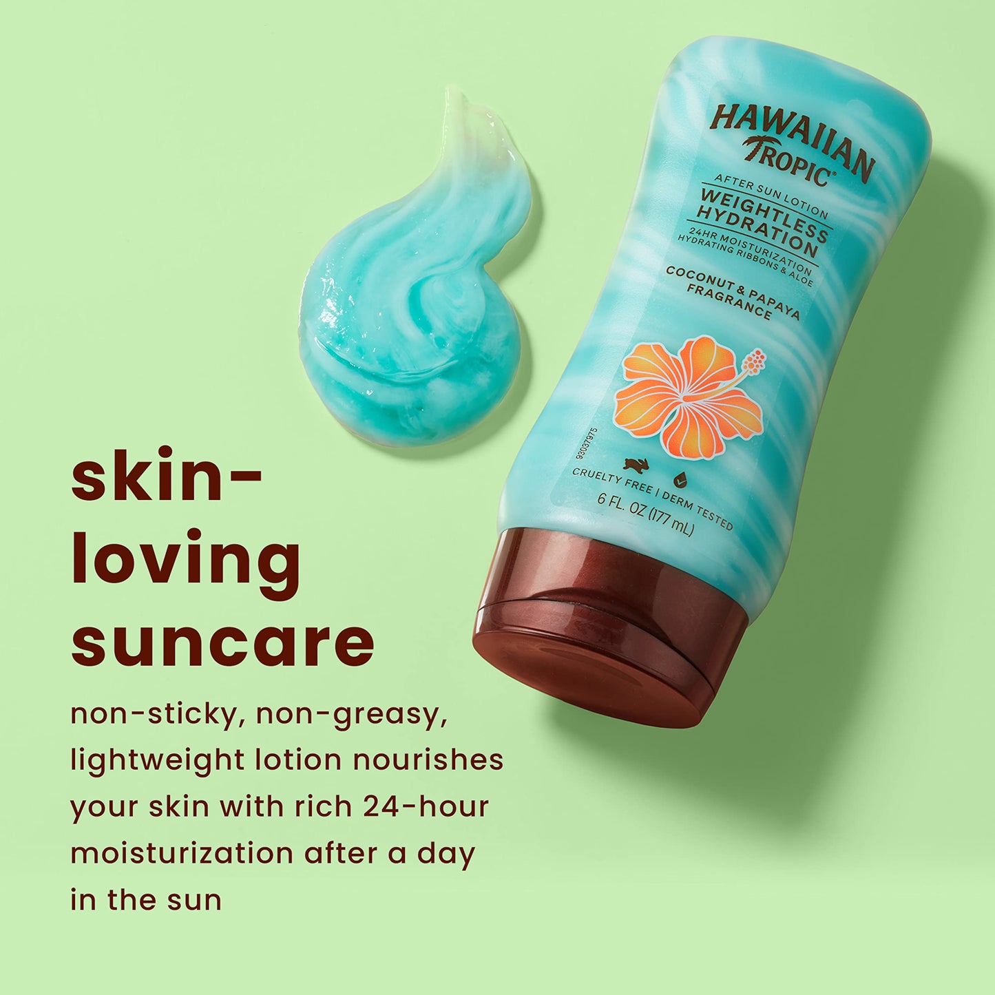 Hawaiian Tropic After Sun, Weightless Hydration Lotion with Aloe, 6oz (Pack of 1)