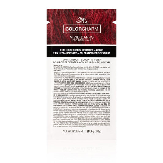COLORCHARM VIVID DARKS | 2-in-1 Lightener + Permanent Cream Color | Vibrant Color for Dark Hair | Nourishing Vegan Formula | No Bleach Needed | Pigmented Lightener Rich Cherry | 2 Fl Oz