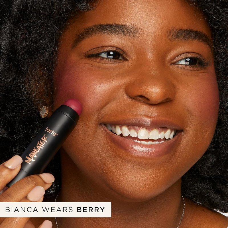 Tarte Maneater Silk Stick Blush - Creamy, Blendable Color for Cheeks & Lips | Vegan, Hydrating Formula