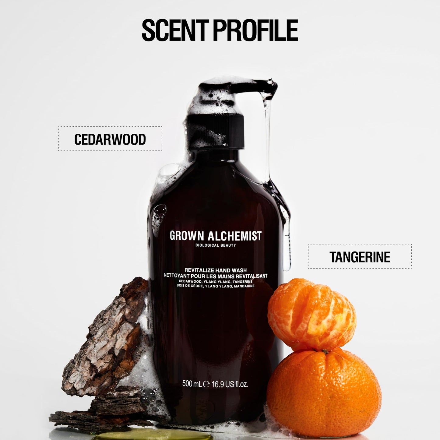 Grown Alchemist Revitalize Hand Wash Refill – Natural Liquid Hand Soap with Ylang Ylang, Tangerine & Cedarwood – Gentle, Hydrating Kitchen & Bathroom Soap, Botanical Cleanser for Sensitive Skin, 1L