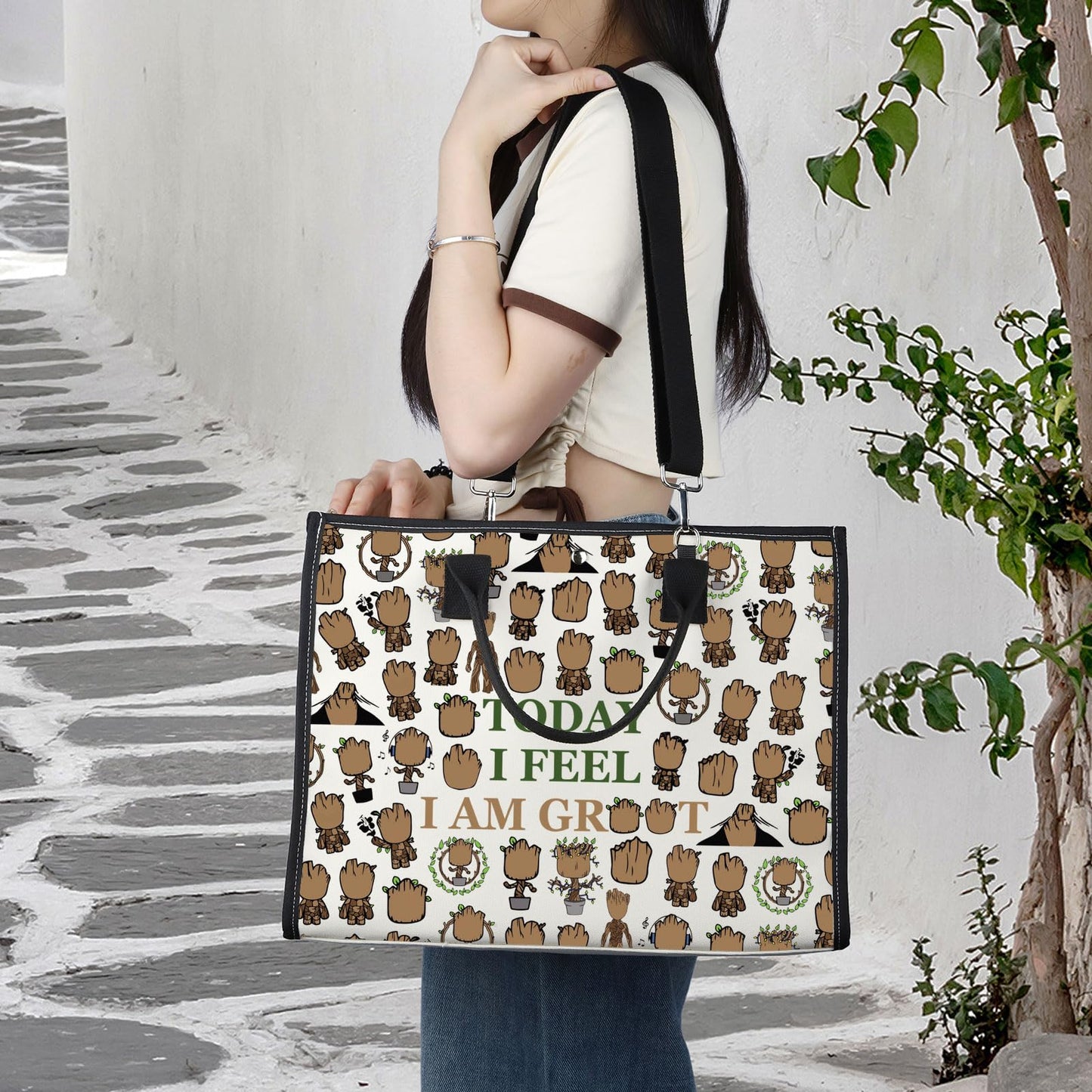LEVLO Flora Colossus Cosmetic Make Up Bag Cartoon Lover Inspired Gift Today I Feel I Am Makeup Zipper Pouch Bag (Today I Feel LT)